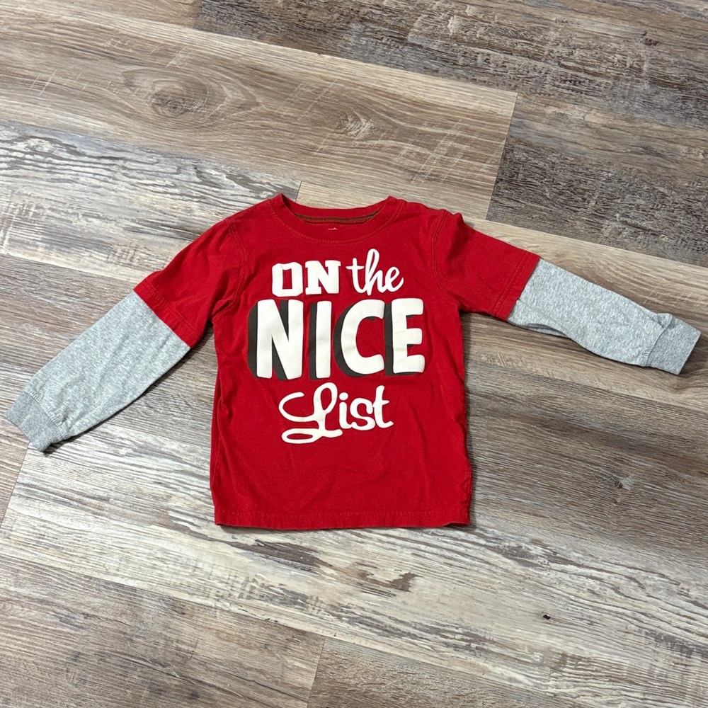 Carter's Red and Gray Long Sleeve Tee - On the Nice List